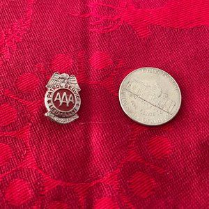 VINTAGE MINI AAA PATROL SERVICE LIEUTENANT TIN PIN BADGE